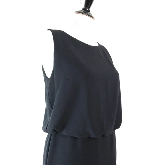 Trina Turk Size 6 Silver Sequin Back Blouson Dress Sleeveless Black - Picture 8 of 12